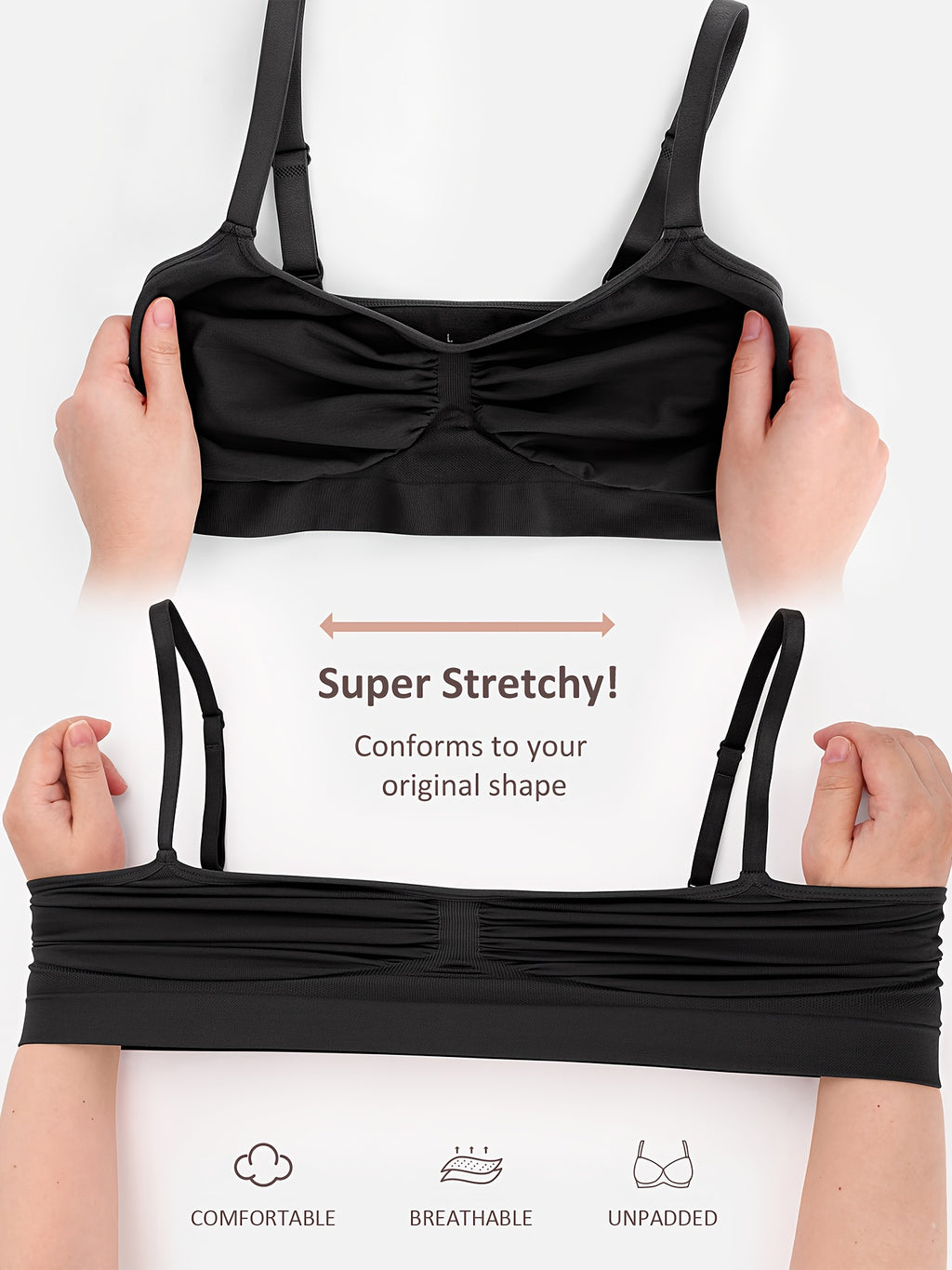 Comfortable Seamless Underwear Sports Bras For Women - Soft Padded With Adjustable Straps And Hook, No Underwire, Breathable And Sweat-Wicking, Ideal For Yoga, Running