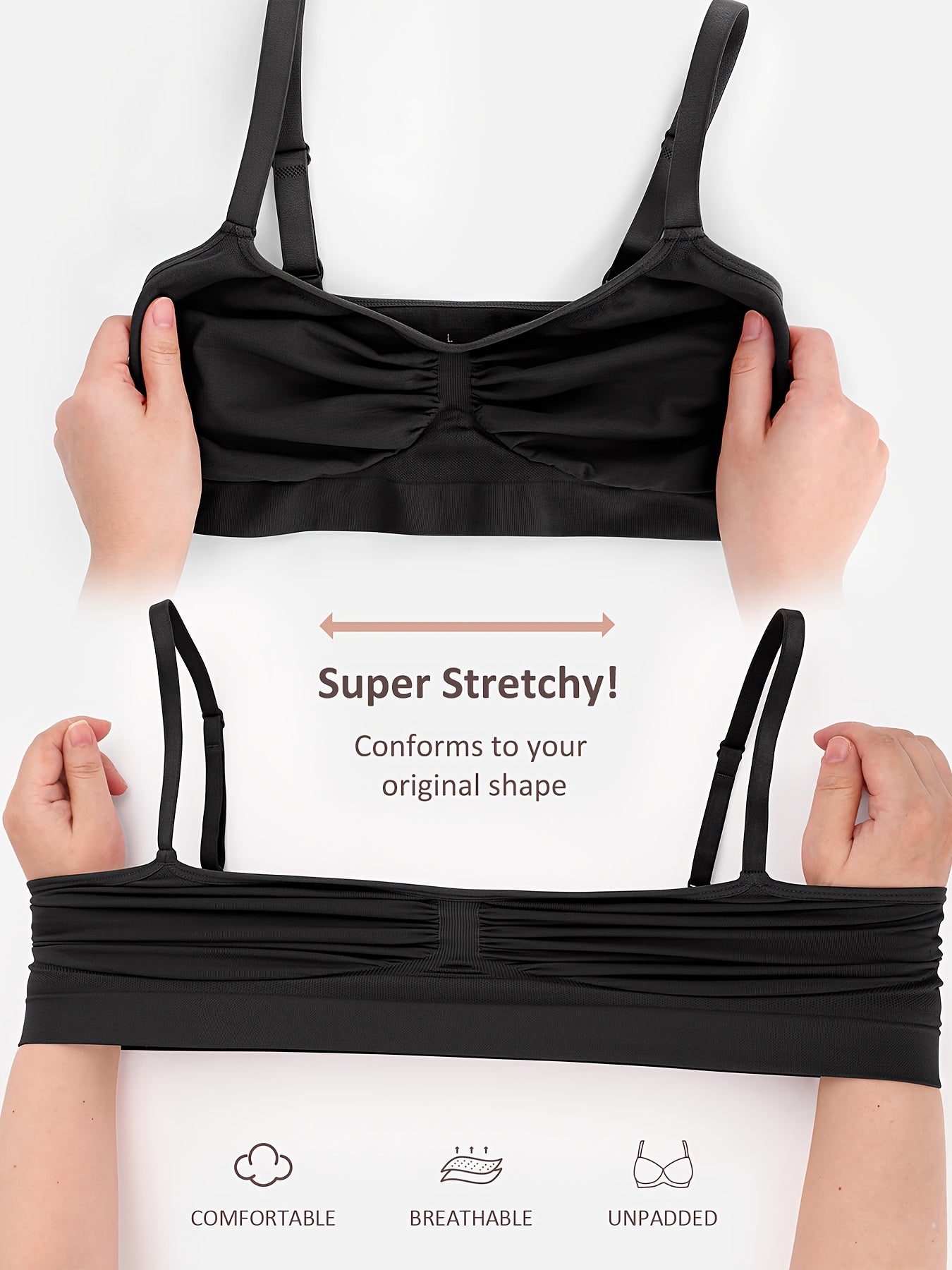 Comfortable Seamless Underwear Sports Bras For Women - Soft Padded With Adjustable Straps And Hook, No Underwire, Breathable And Sweat-Wicking, Ideal For Yoga, Running