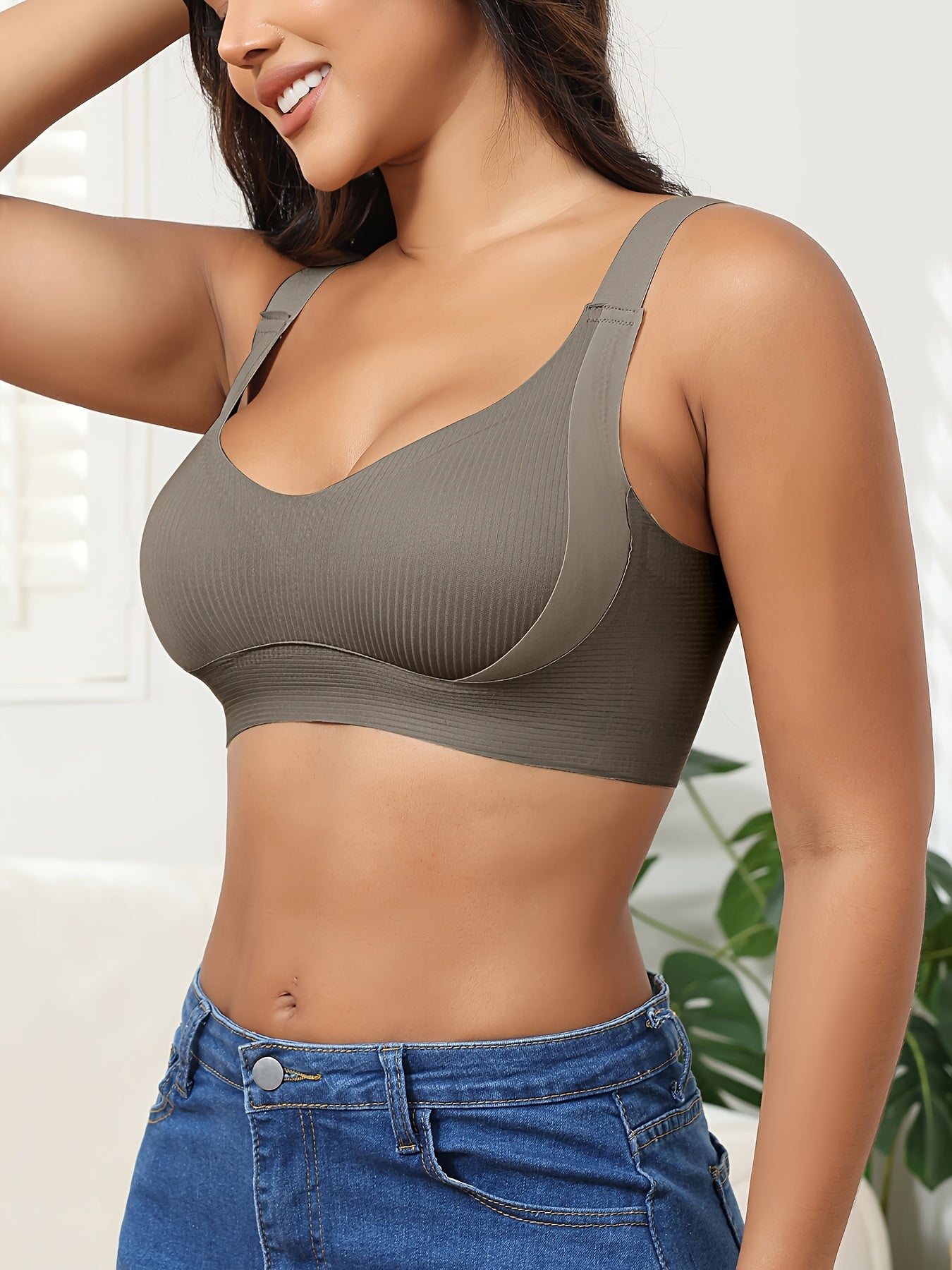 [EssElegance Push-Up Bra Set] 5pcs EssElegance Push-Up Seamless Bra Set - Ultra-Soft Breathable Fabric, Adjustable Straps & Wire-Free Support for Daily Wear