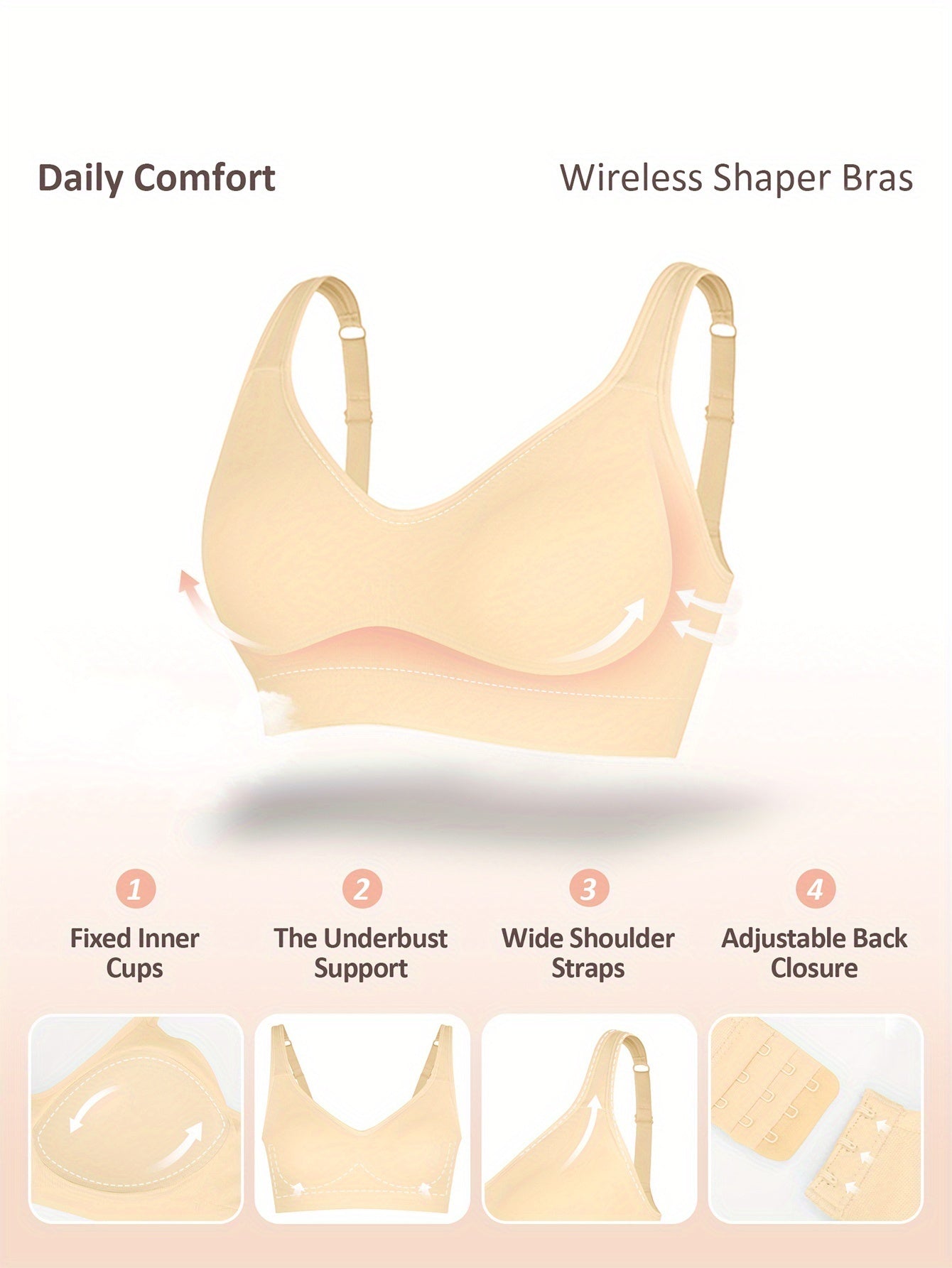 Seamless Bras Wireless Bralettes For Women, No Wire Unlined Comfort Buttery Soft For Sleep Everyday Bras