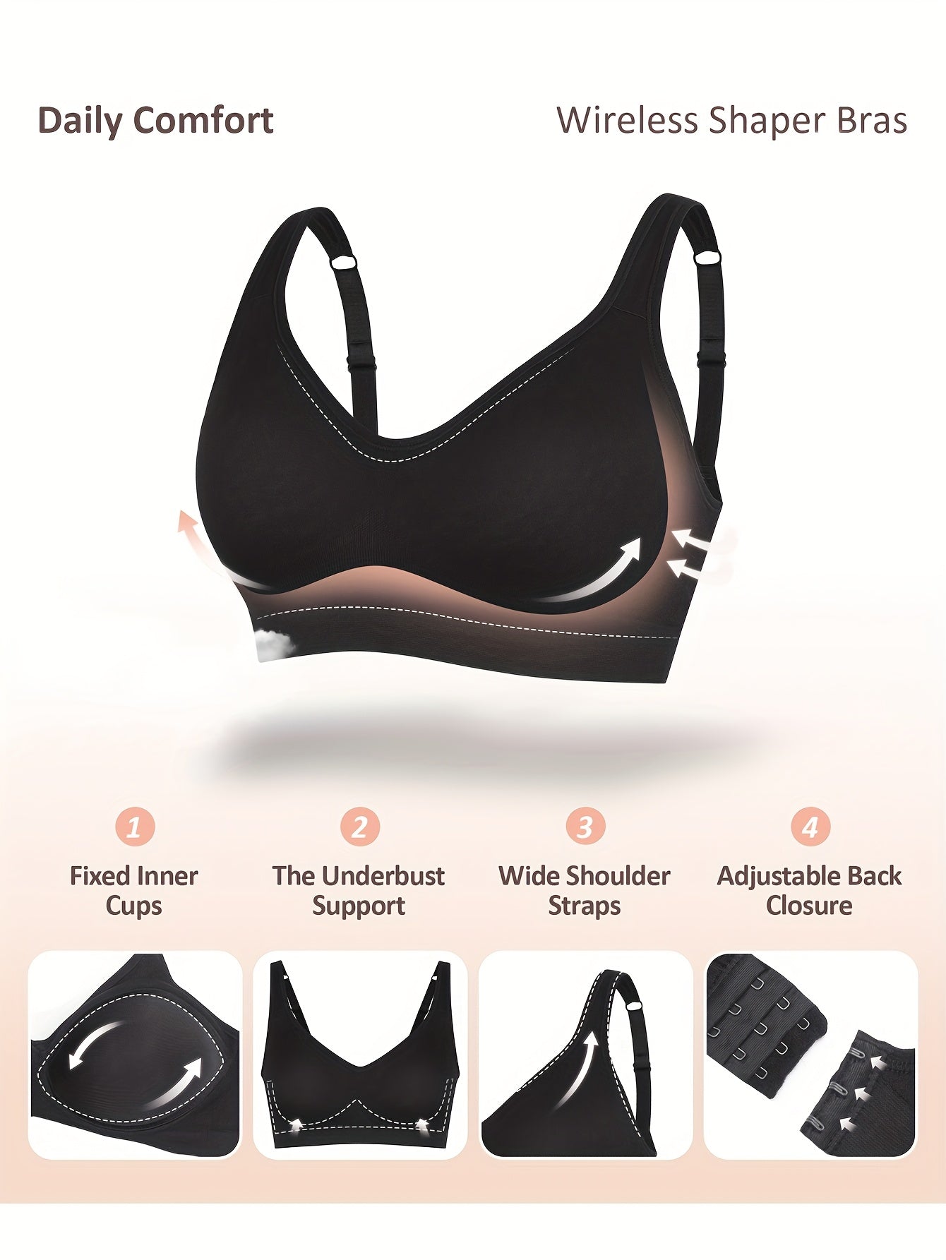 Seamless Bras Wireless Bralettes For Women, No Wire Unlined Comfort Buttery Soft For Sleep Everyday Bras