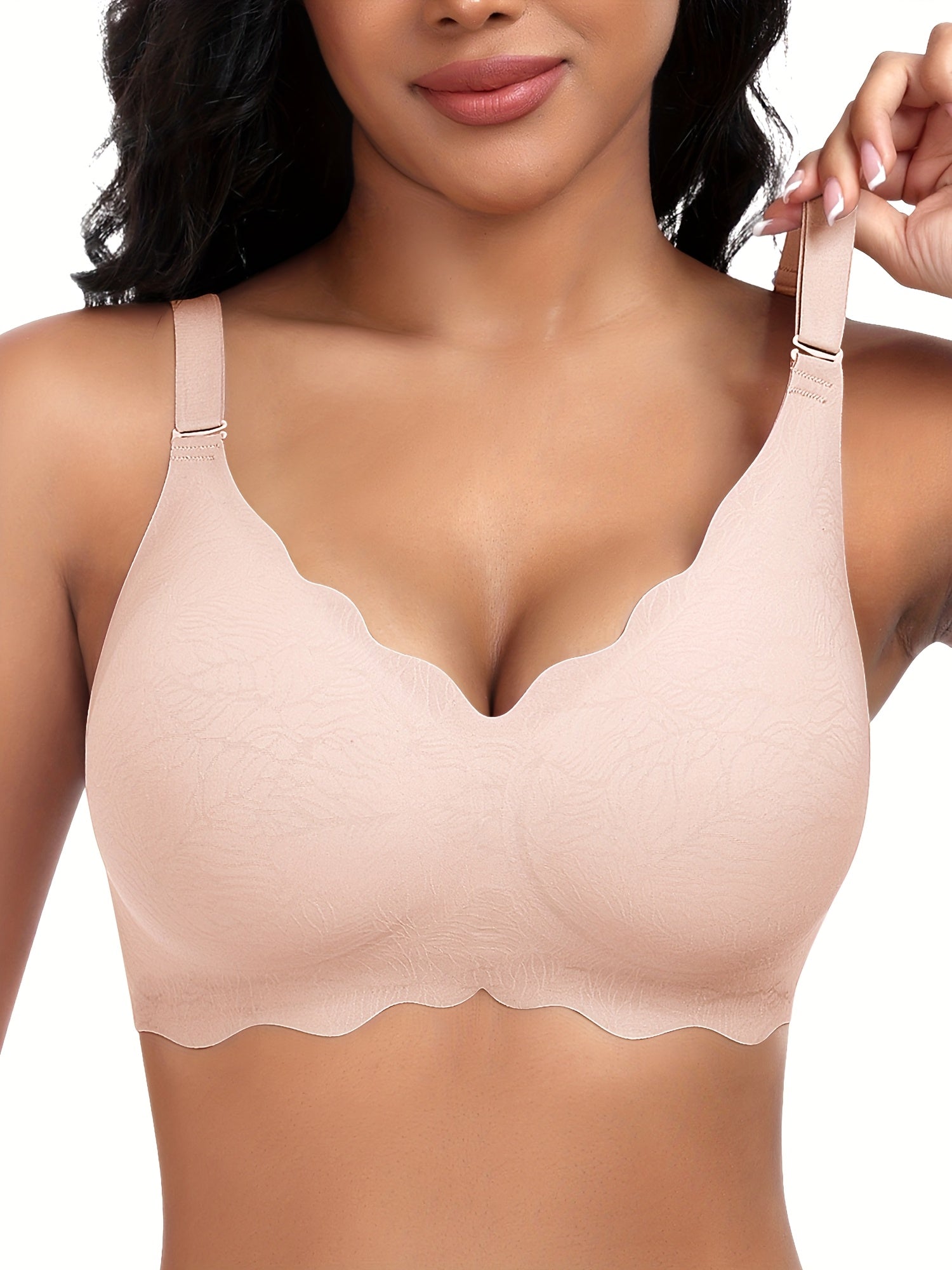 WERENA Women'S Wireless Seamless Bra with Removable Pads - Comfortable Everyday Underwear, No Underwire, Solid Color Design, Comfortable Undergarment, Minimalist Lingerie, No Underwire Bra