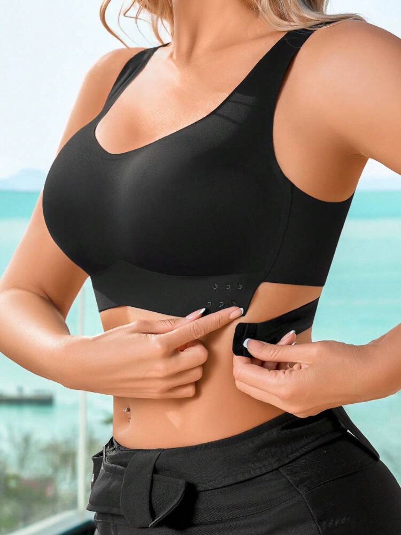 [EssElegance Push-Up Bra] 1pc EssElegance Push-Up Seamless Bra | Ultra-Soft Breathable, Adjustable Wire-Free Support, Removable Pads & High Elasticity for Daily Wear, Sports & Lifestyles, Padded Sports Bra, Workout Essentials, Smooth Texture, Lightweight