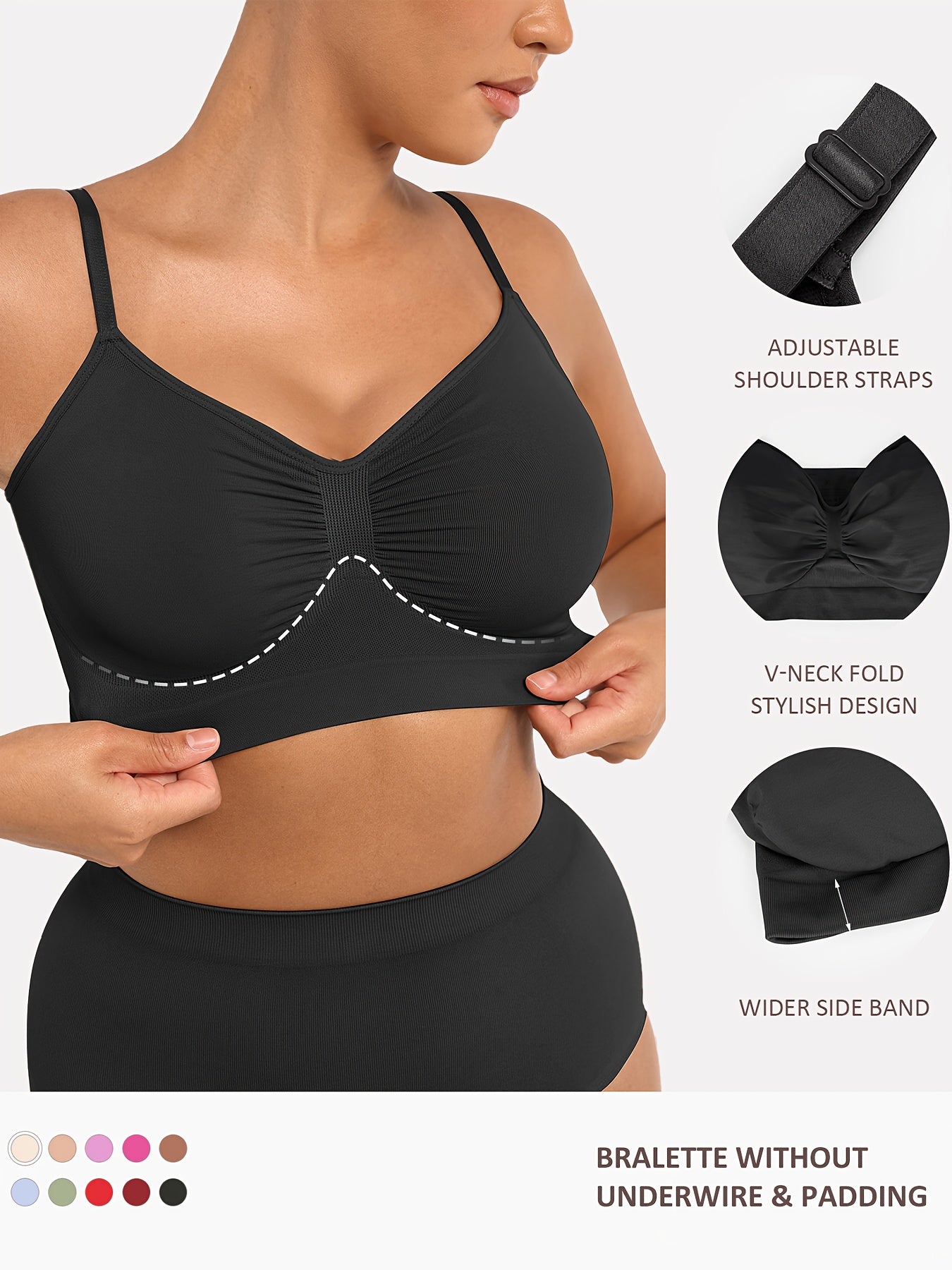 Comfortable Seamless Underwear Sports Bras For Women - Soft Padded With Adjustable Straps And Hook, No Underwire, Breathable And Sweat-Wicking, Ideal For Yoga, Running
