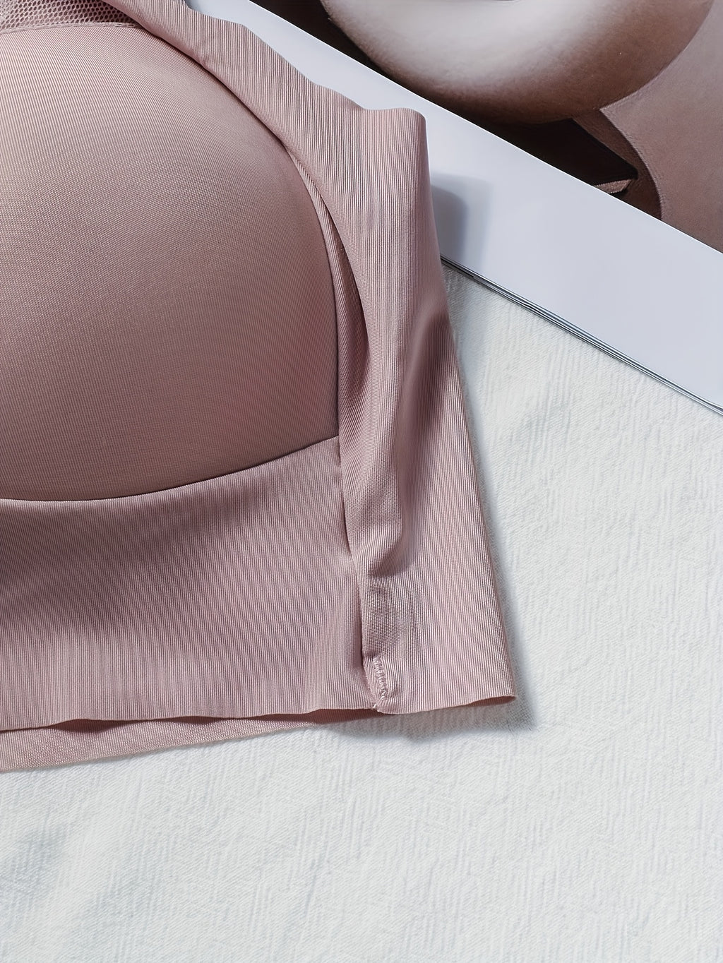 4pcs Seamless Wireless Bras for Women - Breathable Mesh, No Underwire, Full Coverage, Elegant Solid Colors (Black, Beige, Pink, Light Blue/Turquoise), Comfortable Everyday Wear | Simple Design Nylon-Elastic Fiber Blend
