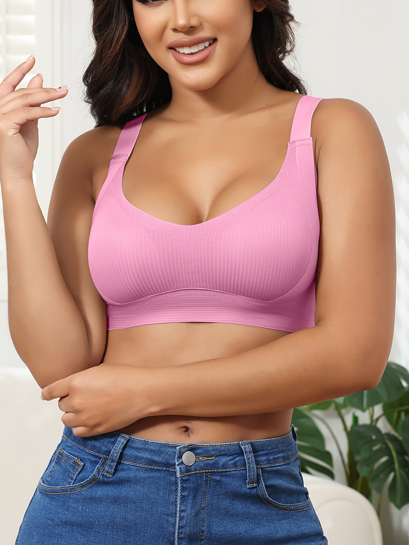 [EssElegance Push-Up Bra Set] 5pcs EssElegance Push-Up Seamless Bra Set - Ultra-Soft Breathable Fabric, Adjustable Straps & Wire-Free Support for Daily Wear