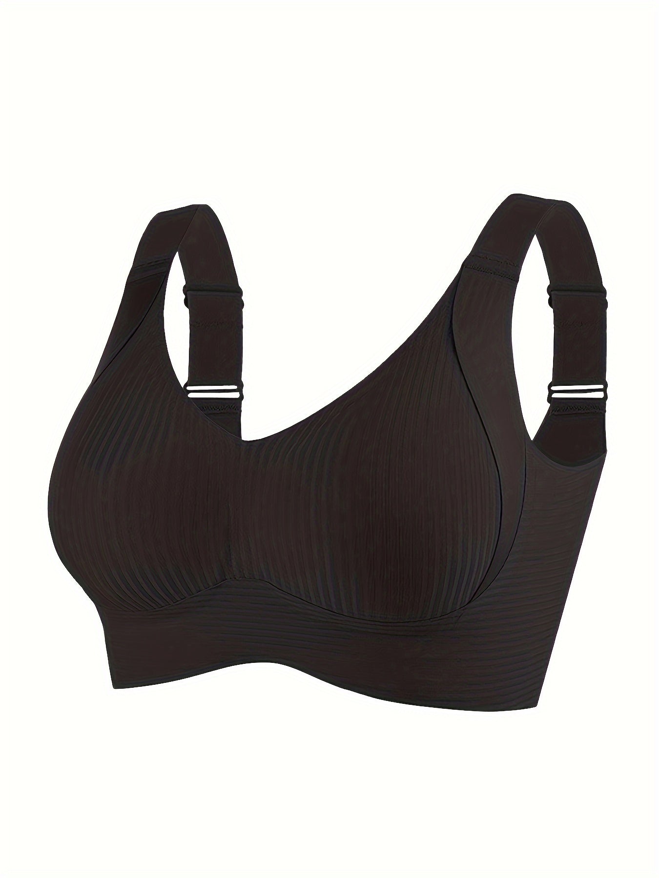 Women'S V-Neck Striped Bra Set of 8, Comfortable Wire-Free Bra, Support T-Shirt, Seamless Bra, Everyday Bra, Elegant Style