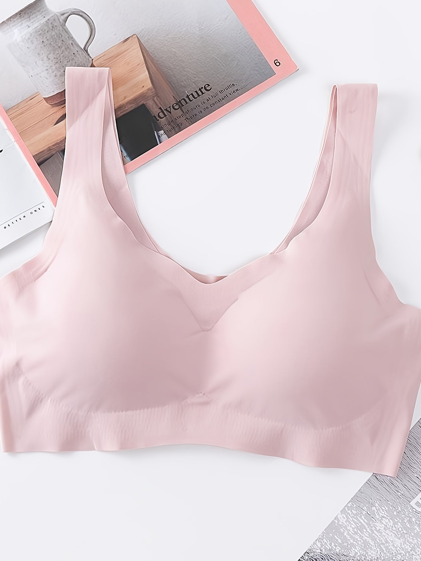 6-pack Large Size Seamless Underwear Without Steel Ring, Beautiful Back, Sports, Breathable, Anti-sagging, Sleeping Vest-style Gathered Women's Bra, Suitable for Leisure And Home Wear