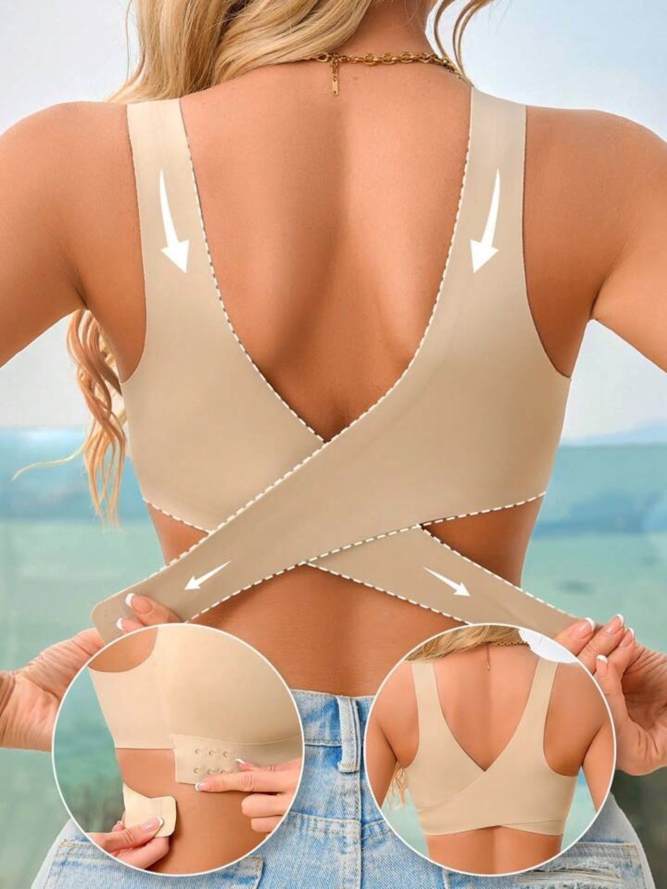 [EssElegance Push-Up Bra] 1pc EssElegance Push-Up Seamless Bra | Ultra-Soft Breathable, Adjustable Wire-Free Support, Removable Pads & High Elasticity for Daily Wear, Sports & Lifestyles, Padded Sports Bra, Workout Essentials, Smooth Texture, Lightweight