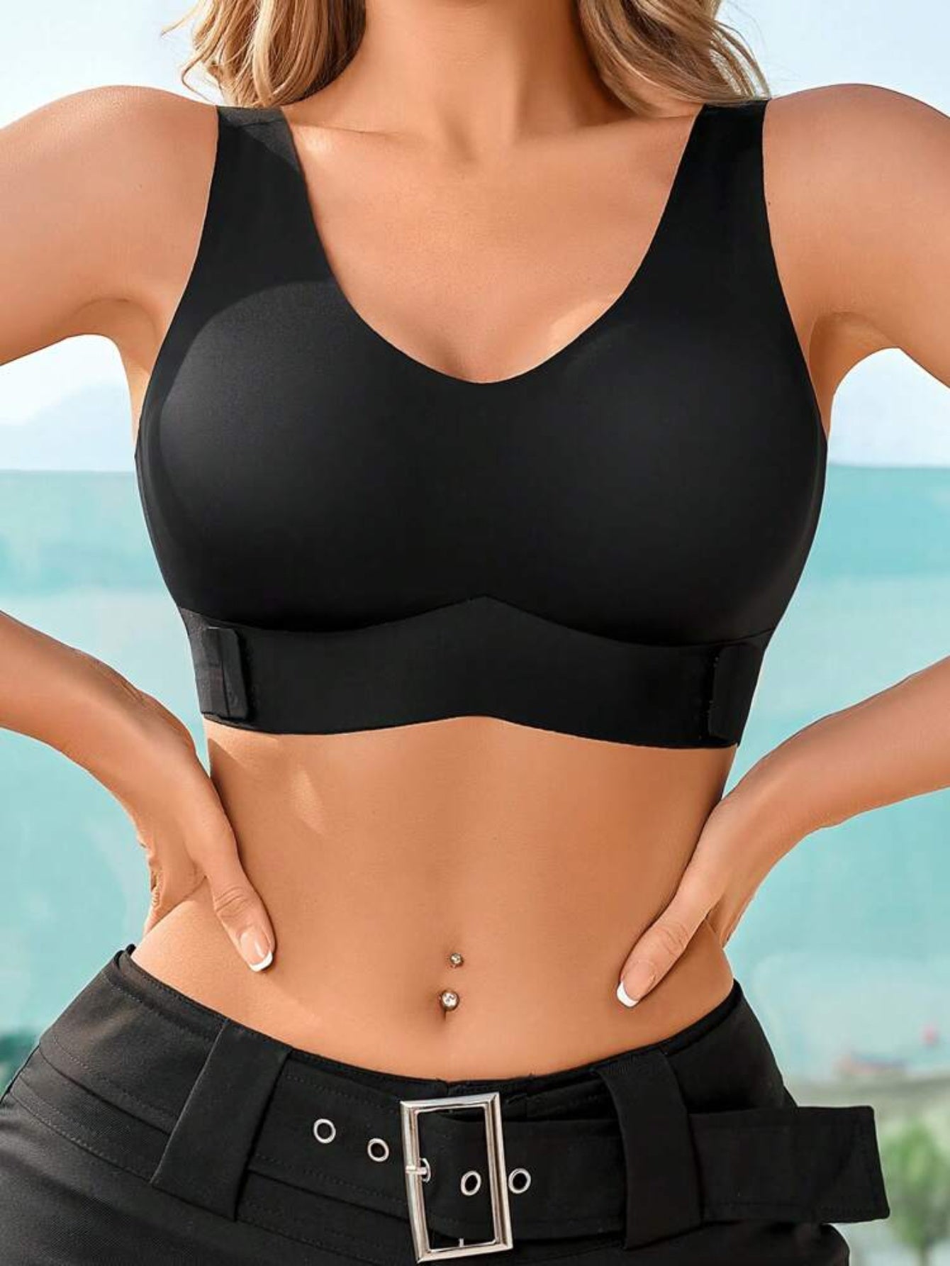 [EssElegance Push-Up Bra] 1pc EssElegance Push-Up Seamless Bra | Ultra-Soft Breathable, Adjustable Wire-Free Support, Removable Pads & High Elasticity for Daily Wear, Sports & Lifestyles, Padded Sports Bra, Workout Essentials, Smooth Texture, Lightweight