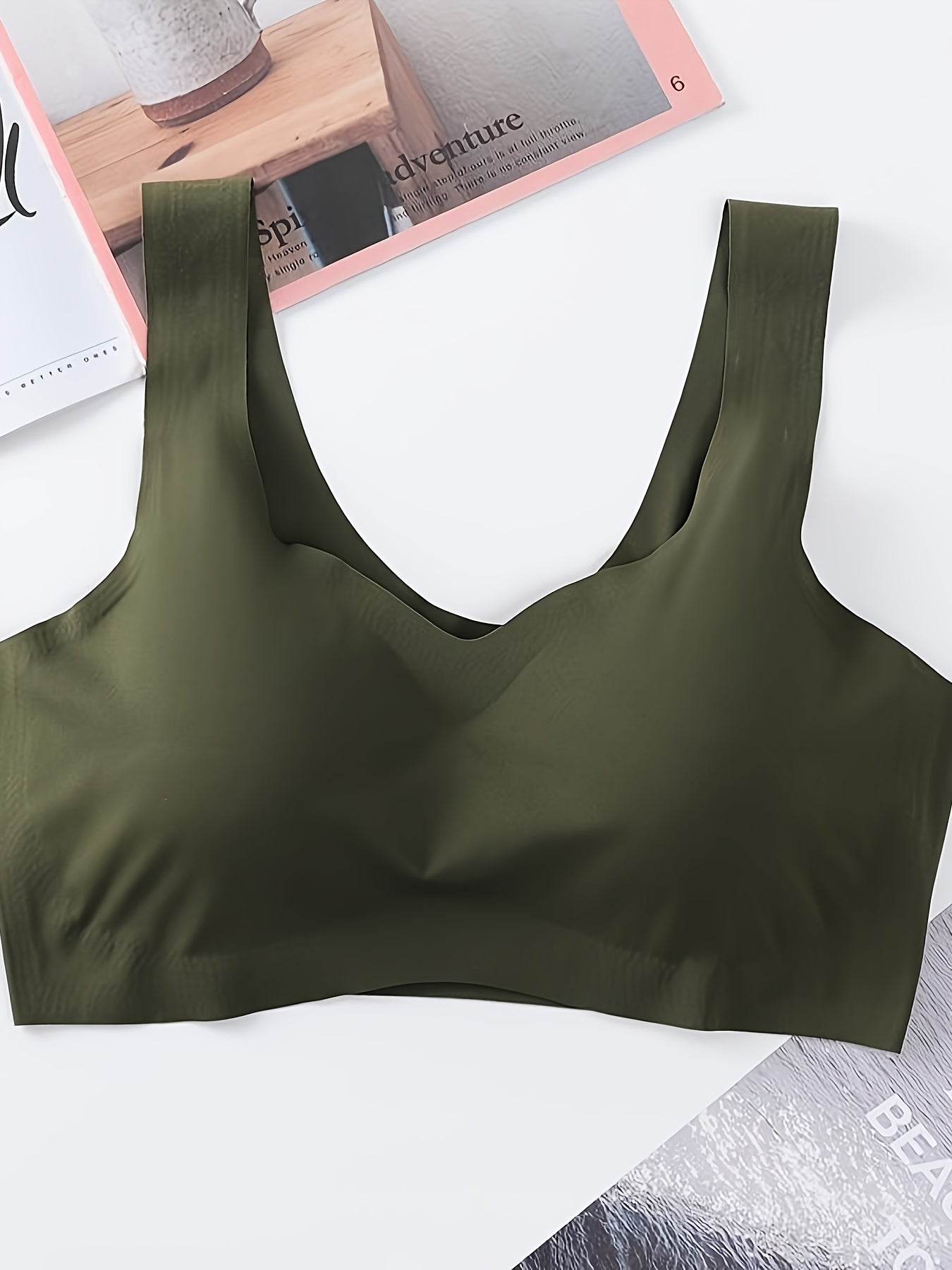 6-pack Large Size Seamless Underwear Without Steel Ring, Beautiful Back, Sports, Breathable, Anti-sagging, Sleeping Vest-style Gathered Women's Bra, Suitable for Leisure And Home Wear