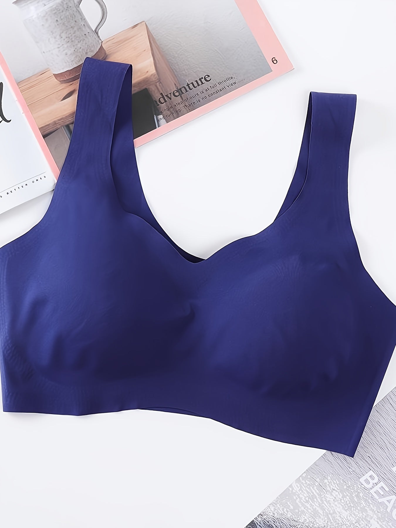 6-pack Large Size Seamless Underwear Without Steel Ring, Beautiful Back, Sports, Breathable, Anti-sagging, Sleeping Vest-style Gathered Women's Bra, Suitable for Leisure And Home Wear