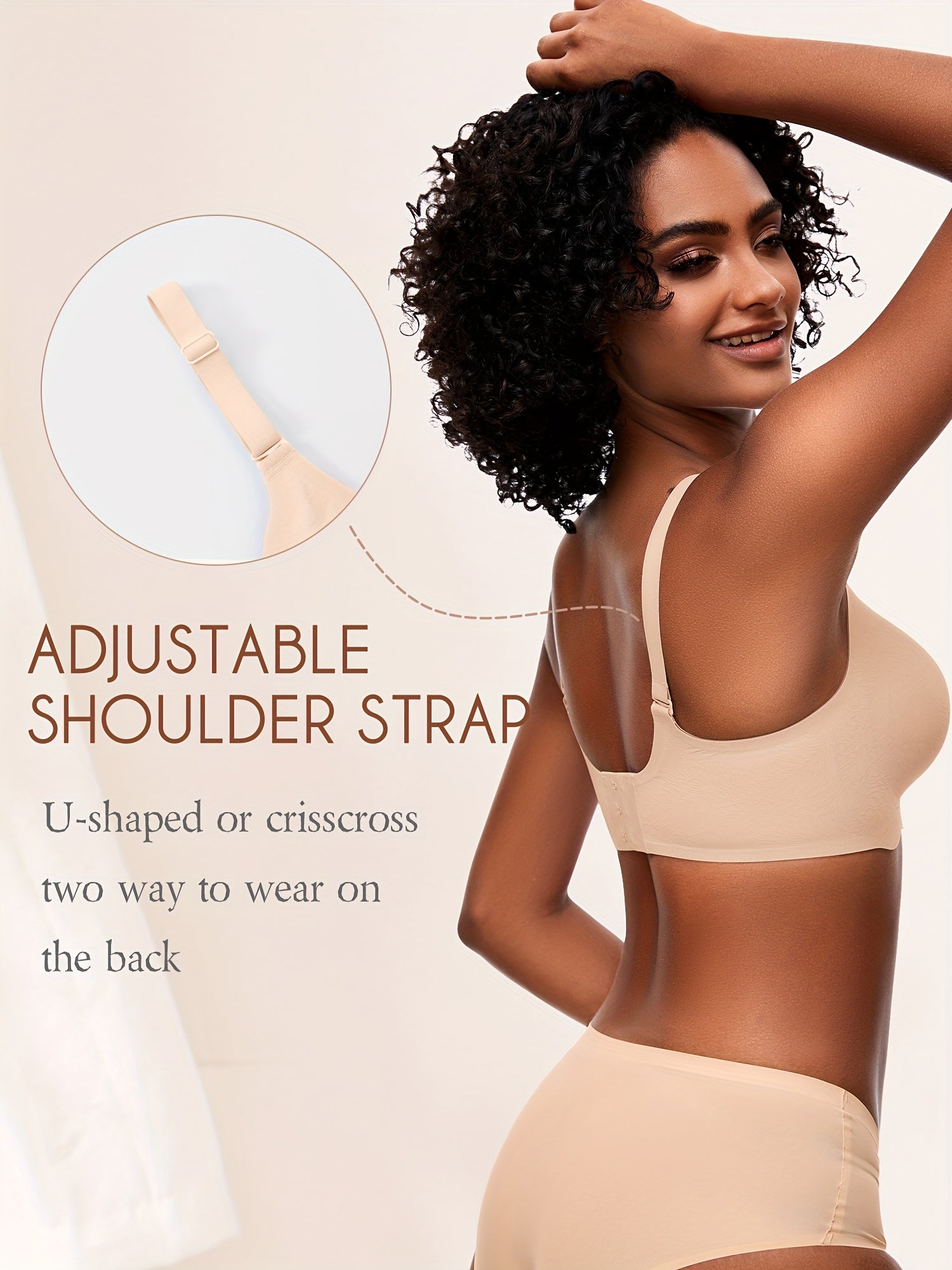 WERENA Women'S Wireless Seamless Bra with Removable Pads - Comfortable Everyday Underwear, No Underwire, Solid Color Design, Comfortable Undergarment, Minimalist Lingerie, No Underwire Bra