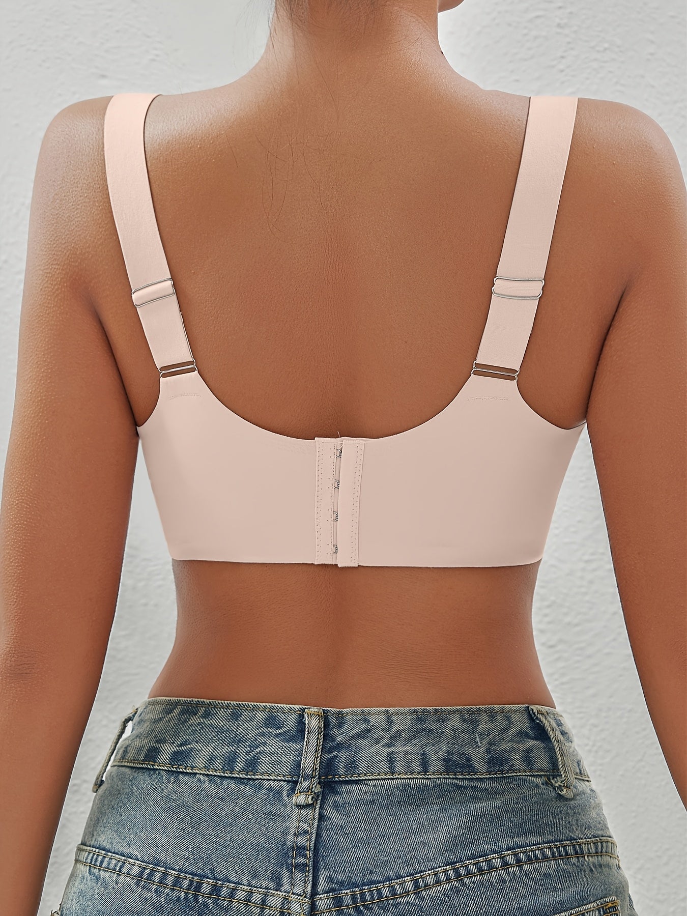 5pcs EssElegance Push-Up Seamless Bra - Adjustable Straps, Wire-Free Support, Ultra-Soft Breathable High-Elasticity Fabric, Removable Pads & Medium Support for Daily Wear & Workouts, 5 Colors (Beige/Pink/White/Black/Grey), Workout Bras, Uline Design,